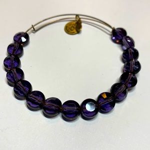 3/$20 Alex and Ani purple beaded gold tone bracelet